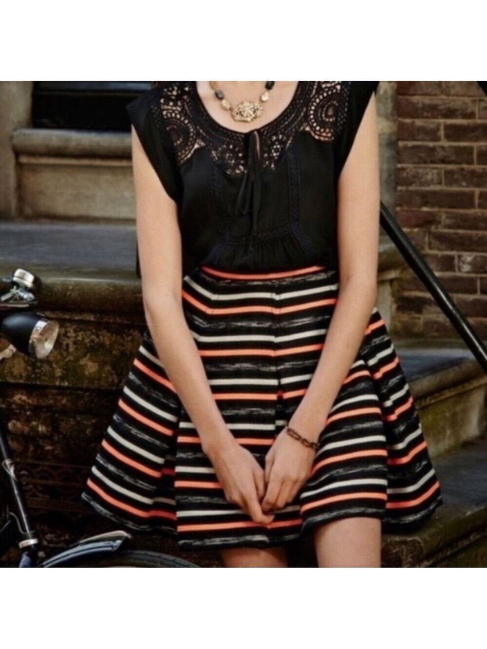 Anthropologie Paris Ribbon Swing Skirt - Picture 7 of 7